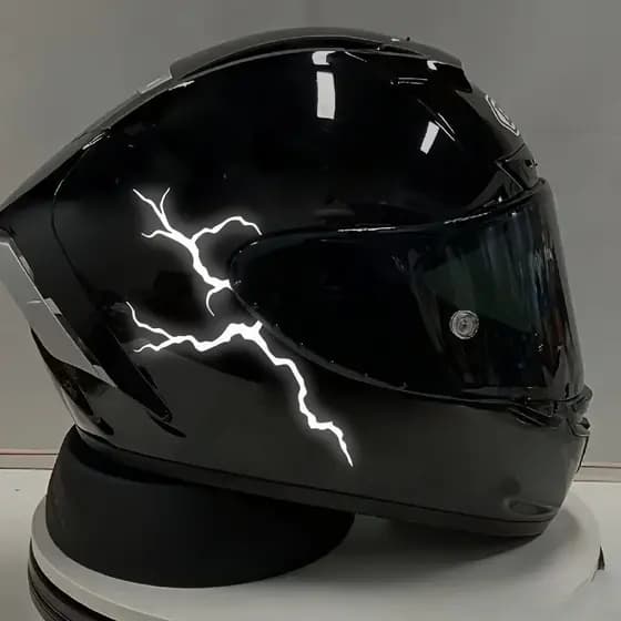 Adesivo de raio criativo para capacete de moto，Adesivo lateral do tanque de moto