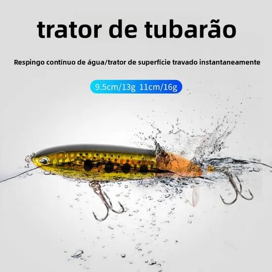 Superfície de água trator mar baixo isca hélice longo-fundição tainha isca falsa conjunto completo de água doce