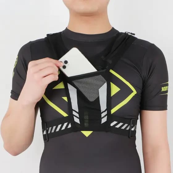 Esportes ao ar livre moda garrafa de água saco peito respirável ciclismo noite correndo grande capacidade mochila reflex