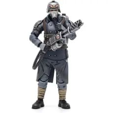 Figura de Ação JOYTOY Warhammer 40K 1/18 Astra Militarum Death Korps de Krieg, Esquadrão de Veteranos Guardas com Lança-