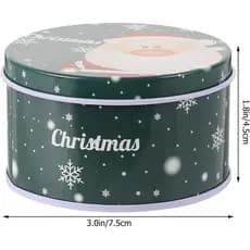 Angoily 12PCS Latas de Biscoitos de Natal com Tampas para Presentear, Latas Redondas de Metal com Estampas Natalinas e T