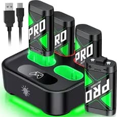 Baterias Recarregáveis de Carregamento Rápido Aprimoradas com Controle de Luz, 4 Baterias de 4080mWh para Controle Xbox
