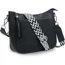 Bolsa Transversal Feminina, Bolsa Transversal Média de Couro Vegano, Bolsas Transversais Femininas para Viagem com Franj