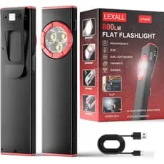 Lanterna EDC Lexall, Pacote com 2 Lanternas de Bolso Recarregáveis de 800 Lúmens, Lanterna LED Magnética com Clipe, Mini