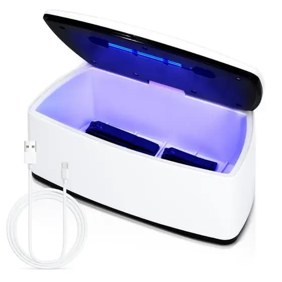 Esterilizador de Ferramentas para Unhas, Caixa de Limpeza de Unhas Portátil de Alta Temperatura com USB de 1L para Salão
