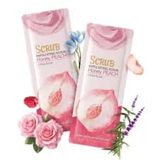 Esfoliante Corporal de Pêssego, Esfoliação Suave, Nutrição Profunda, Portátil, Bolsa de Viagem, Para Homens e Mulheres