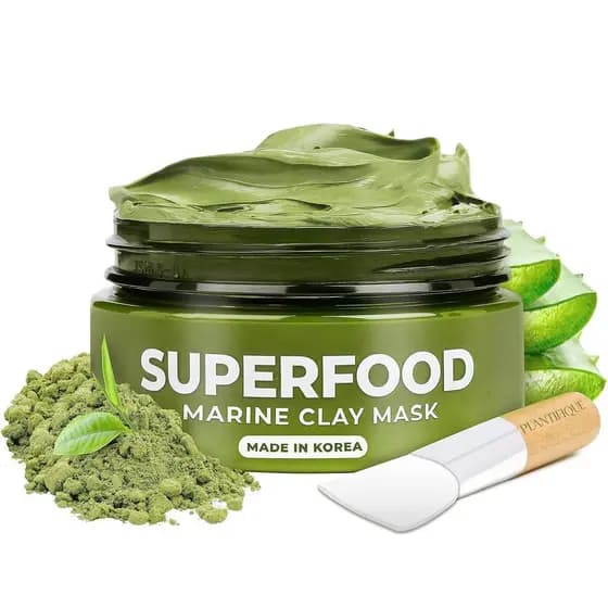 Máscara de Argila Coreana PLANTIFIQUE – Máscara Hidratante com Abacate e Superalimentos, Dermatologicamente Testada