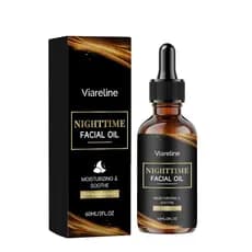 Óleo Facial Noturno para Mulheres Negras, Hidratante e Calmante com Arginina e Ácido Ascórbico, 2 Fl Oz