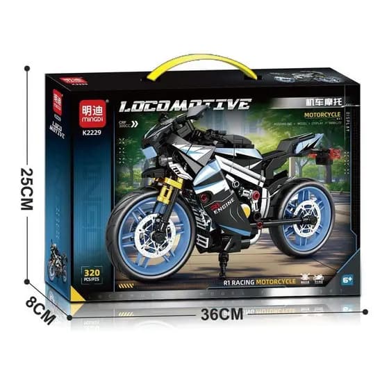 Yamaha Off-Road motocicleta locomotiva modelo simulação montagem blocos de construção compatível peça Musical brinquedos