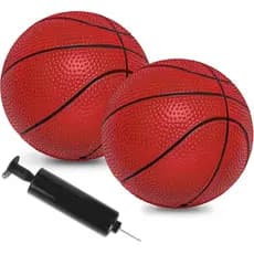Mini Bolas de Basquete de 6", Pacote com 2 Bolas Pequenas para Crianças, Bola de Basquete de PVC para Cesta de Basquete