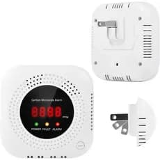 Detector de Monóxido de Carbono Portátil com Display Digital, Alarme de CO com Alerta Sonoro e Visual de 85dB para Casa,