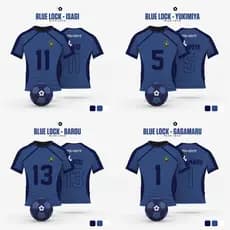 Camisa de Futebol Blue Lock Uniforme Frente e Verso Isagi 11 Yukimiya 5 Barou 13 Gagamaru 1 Anime Otaku Geek Unissex par
