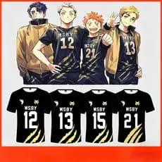 Camisa Jersey Blue Lock Uniforme MSBY Números Pretos e Dourados 12 13 15 21 Camiseta Anime Otaku Unissex Impressão Dupla