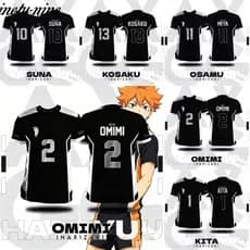 Camiseta de Cosplay do Anime Haikyuu Inarizaki para Homens, Camiseta de Verão de Manga Curta para Crianças, Moda 2024, C