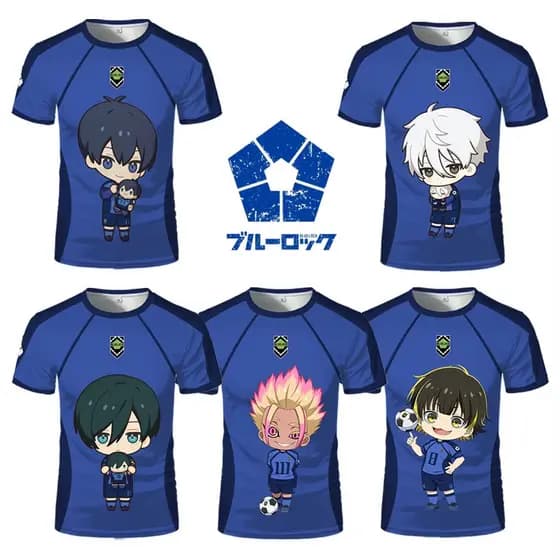 [Personalização gratuita de números e nomes disponível] Camiseta de Anime Japonês Blue Lock Eleven com Estampa Fofa de I