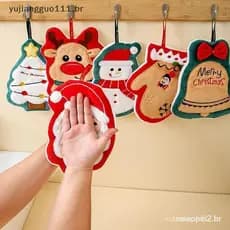 # Novo Toalha De Mão De Natal Boneco De Neve De Desenho Animado Pano De Limpeza De Cozinha Absorvente Lenço Decoração .