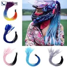 LOVETAG 24 " Capacete Tranças Da Motocicleta Trança Rabo De Cavalo Moto Equitação Para Mulheres Homens I8M1