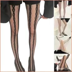 Yao Meia-Calça Feminina Estampa Renda Transparente Verão