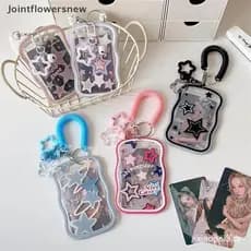 JTN Doce Estrela Photocard Titular Ídolo Foto Armazenamento Display Do Cartão Com Corda De Mola Sino Pingente De Identif