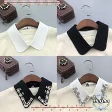HUISHU Lapel Colarinho Falso , De Camisa Destacável Vintage , Blusa Feminina Camisola De Lapela Falsa Gola Gravatas