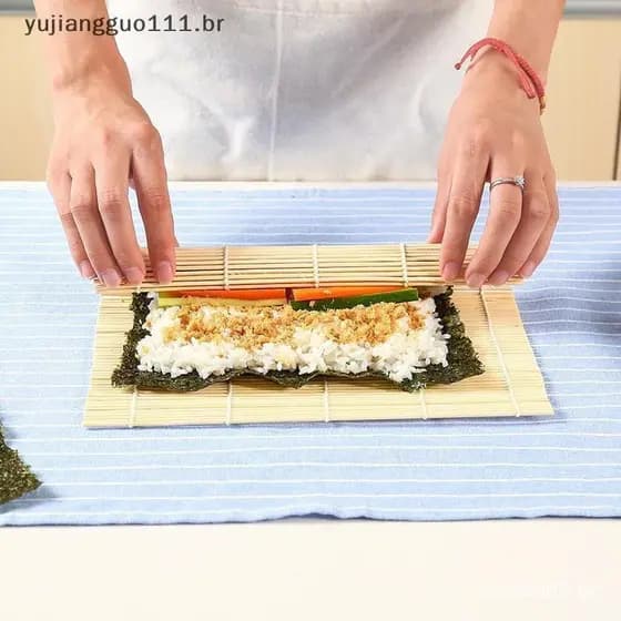 # Novo Sushi Mat Bamboo Maker Kit Rolo De Arroz Molde Cozinha DIY Pá .