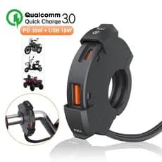Carregador Universal QC3.0 Para Motocicleta USB De 48W Adaptador De Energia-C À Prova D'água Suporte De Montagem Da Câme