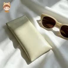 Bolsa De Óculos De Sol Squeeze Top , Estojo Mola Com Fechamento Automático , Portátil De Couro Pu Macio , Armazenamento
