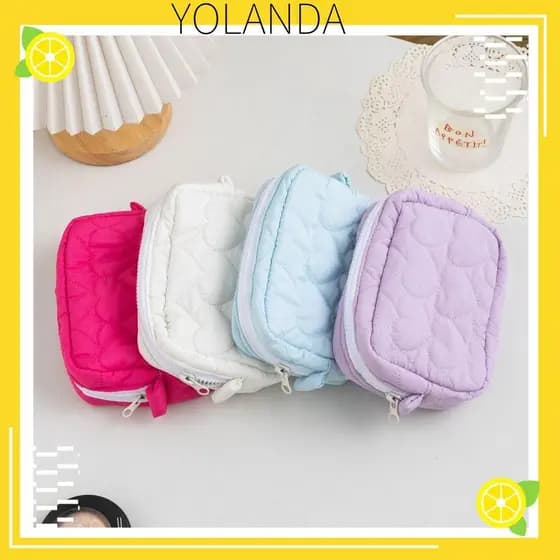 YOLANDAGOODS Mini Bolsa Cosmética , Bolsas De Armazenamento De Viagem Em Cores Doces Da Moda Mão Femininas Fofas Para Es