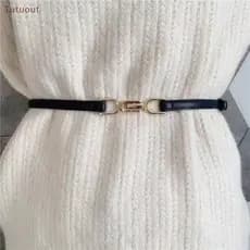 TUTU Moda Couro Do Plutônio Cinto Magro Para Vestido Ajustável Fino Com Fivela De Metal Vintage Mulher BR