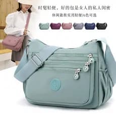 Bolsa de ombro multicamadas, bolsa transversal, bolsa de tecido leve, mochila, bolsa feminina de tecido Oxford, bolsa de