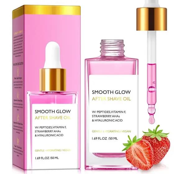 Óleo Pós-Barba para Mulheres, Suave com Aroma de Morango e Baunilha, Óleo Pós-Barba para Hidratação e Umectação, Sérum p