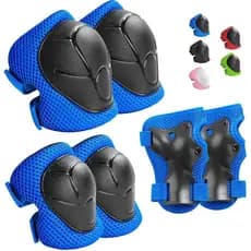 Conjunto de equipamentos de proteção infantil Wemfg, adequado para crianças de 3 a 14 anos, inclui protetores de joelho,