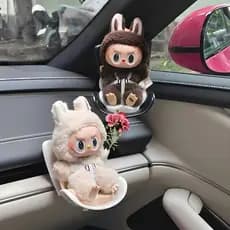 Boneco Labubu para carro, almofada de segurança para assento de carro, suporte universal para saída de ar, ornamento dec
