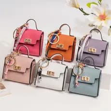 Mini carteira, pingente de bolsa de luxo, mini bolsa de platina, chaveiro criativo e fofo para carro, estojo para batom