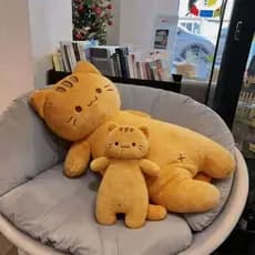 Brinquedo de pelúcia em forma de gato, macio e comprido, almofada para meninas, companheiro de cama, boneca para abraçar