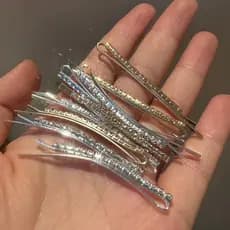 Presilha de cabelo de metal com strass, estilo doce e moderno, estilo de grupo feminino, presilha lateral pequena, presi