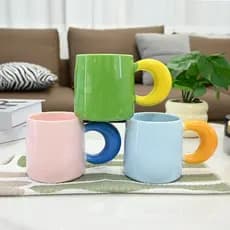 Caneca de Cerâmica Moon Cup, Caneca Doméstica de Grande Capacidade, Caneca de Café de Alto Valor para Mulheres, Caneca d