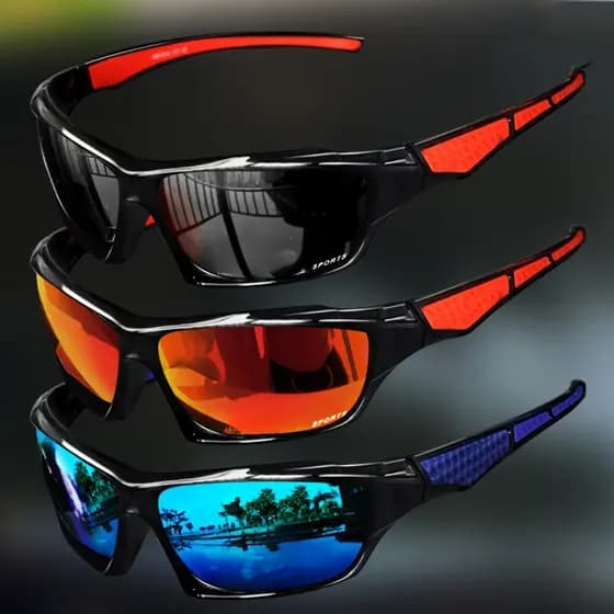 Novos óculos de sol masculinos populares com lentes coloridas, óculos de visão noturna para motoristas, óculos esportivo