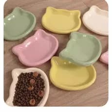 Tigela de plástico para alimentar gatos, tigela para comida de gatinho, prato para petiscos enlatados, prato para gato,