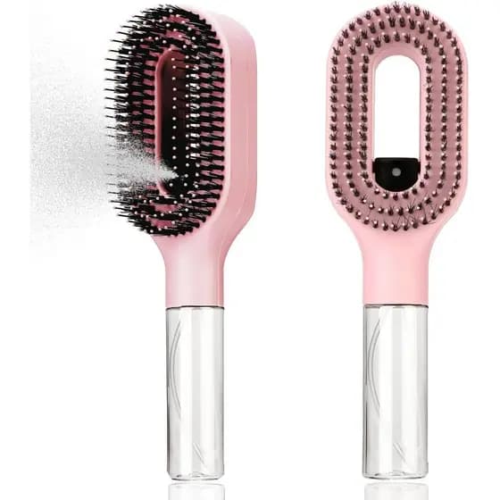 Escova de Cabelo 2 em 1 com Pulverizador de Água Integrado, Escova Desembaraçadora 2 em 1, Escova para Cabelo Molhado