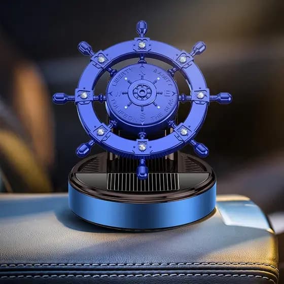 Aromatizador de Ar para Carro com Energia Solar, Decoração Rotativa para Carro, Difusor de Carro em Liga, Acessórios par