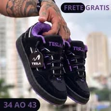 Tenis Masculino Tesla Design Moderno Solado Macio Para Passeio Trabalho e Uso Diario Premium