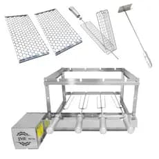 Churrasqueira Grill 4 Espetos 100% Inox Com Acessórios L4