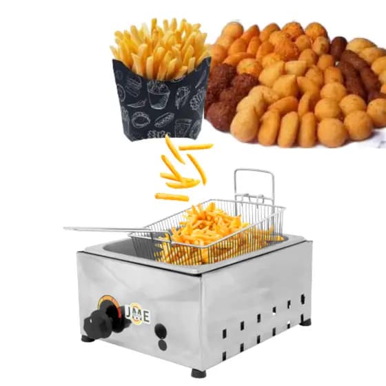 Fritadeira à Gás 1 Cuba 5 Litros Salgados Pasteis Porções