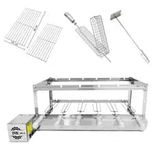 Gira Grill 6 Espetos Todo Inox com Acessórios