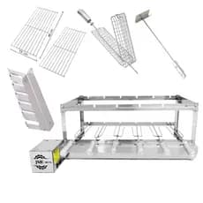 Gira Grill Kit 6 Espetos Todo em Inox Com Acessórios J6
