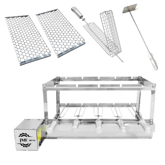 Churrasqueira Grill 5 Espetos 100% Inox Com Acessórios L5