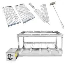 Churrasqueira Grill 5 Espetos 100% Inox Com Acessórios L5