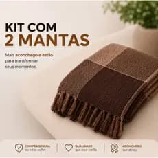 Kit com 2 Manta Para Sofá i Cama Gigante Grande Decorativa Protetora 2.10x1.20 Luxo barbada