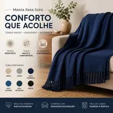 Manta 210x120m Pop de Algodão — Luxo, Decorativa e Protetora Para Sofá, Cama e Poltrona artesanal